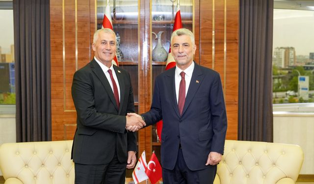 Ticaret Bakanı Ömer Bolat ve KKTC Ekonomi ve Enerji Bakanı Olgun Amcaoğlu bir araya geldi