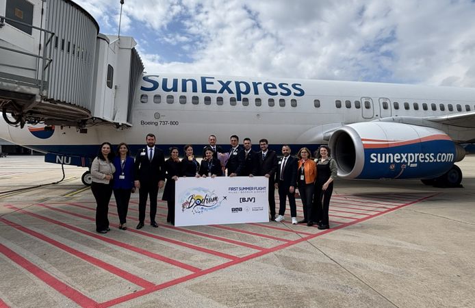 Milas-Bodrum Havalimanı, yaz sezonunun ilk dış hat uçuşuna ev sahipliği yaptı