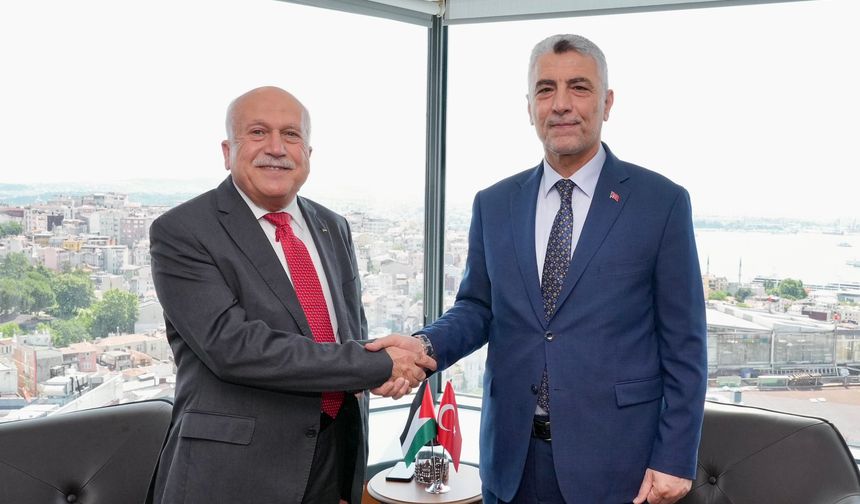 Ticaret Bakanı Ömer Bolat, Filistinli mevkidaşı Muhammed El-Amur ile bir araya geldi