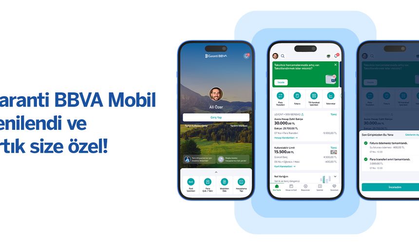Garanti BBVA Mobil yenilendi: Daha Kolay, Kişiye Özel