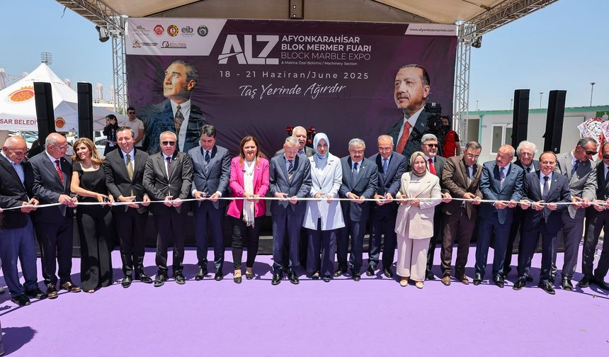 Afyonkarahisar Blok Mermer Fuarı görkemli bir törenle açıldı