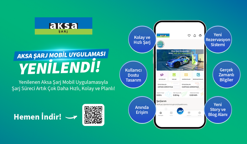 Aksa Şarj, yeni mobil uygulamasıyla mobilde yeni bir dönemi başlatıyor