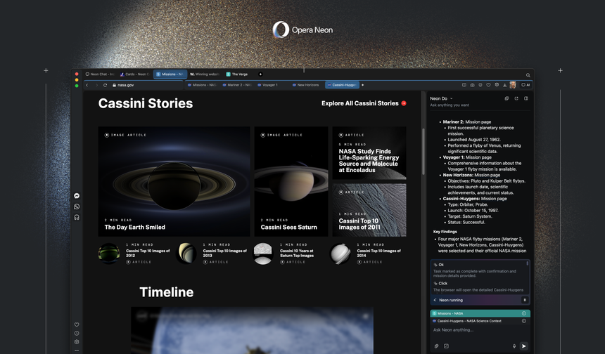 Opera Neon, Yapay Zekâ Meraklılarını Yeni Nesil Tarayıcısıyla Buluşturuyor