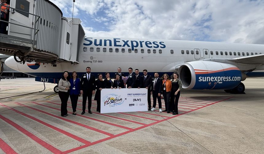 Milas-Bodrum Havalimanı, yaz sezonunun ilk dış hat uçuşuna ev sahipliği yaptı