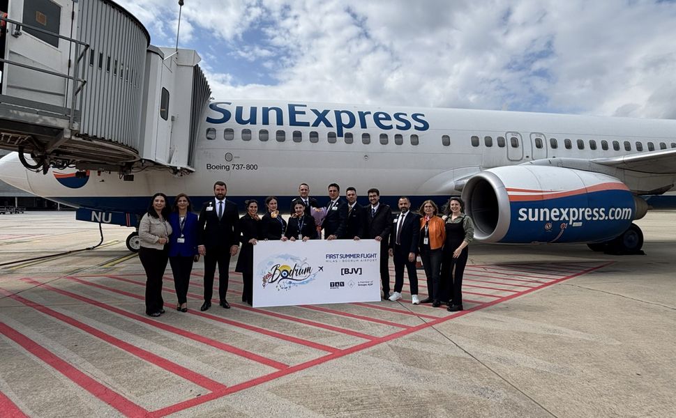 Milas-Bodrum Havalimanı, yaz sezonunun ilk dış hat uçuşuna ev sahipliği yaptı