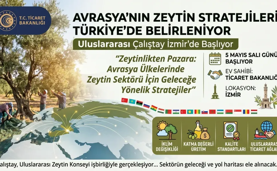 “Zeytinlikten Pazara: Avrasya Ülkelerinde Zeytin Sektörü İçin Geleceğe Yönelik Stratejiler” çalıştayı 5 Nisan'da