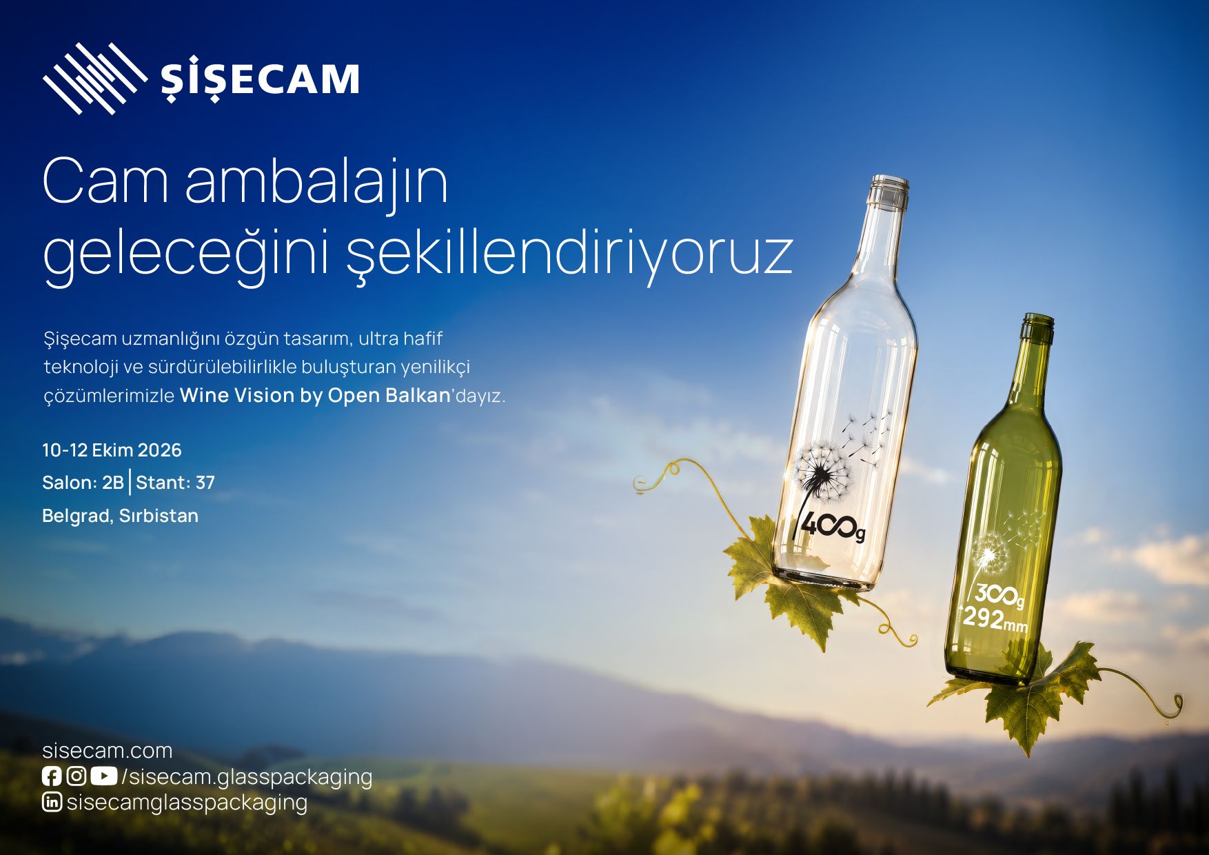 Şişecam, Wine Vision by Open Balkan Fuarı’nda Yenilikçi Cam Ambalaj Çözümlerini Sergileyecek
